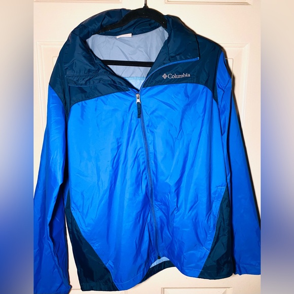 Columbia Other - Columbia Men’s Blue Windbreaker Light Weight Hooded Rain Jacket Mesh Pockets,‎ M